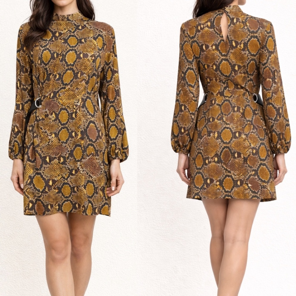 ZARA | Snake Print Mini Dress | Size S